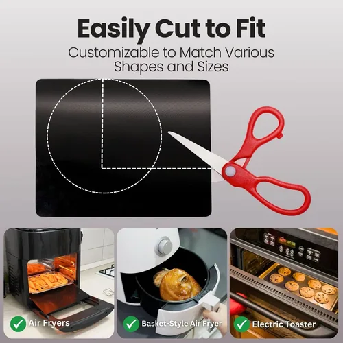 Vista 3 de Buself Revestimiento para horno tostador, compatible con Breville, Cuisinart, Black & Decker, Dash y más, revestimientos para freidora de aire