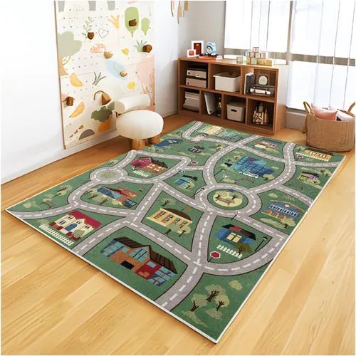 Vista 8 de Alfombra ABC Analógica para Niños Sala de Juegos Alfombra de Juego de Autos Alfombra de Carretera de Vida Urbana para Autos Divertido Mapa de Ciudad