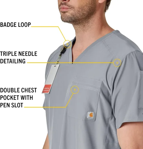 Vista 4 de Carhartt Scrubs C16113 Force Modern Fit V-Neck Top