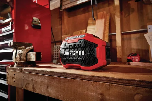 Vista 11 de CRAFTSMAN V20 Altavoz Bluetooth Portátil Inalámbrico, Solo Herramienta (CMCR001B), Rojo