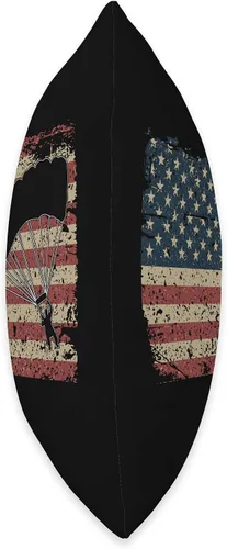 Vista 2 de USA Paracaidismo regalo para paracaídas Jumper bandera América regalo paracaidismo paracaídas manta almohada 16x16, multicolor