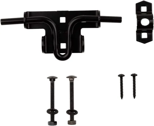 Vista 4 de National Hardware N165-506 Pestillo deslizante/corredera para puerta/puerta, negro satinado Se monta al ras en puertas y puertas batientes