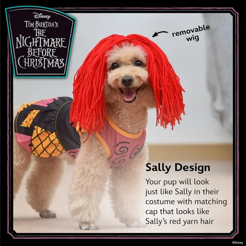 Vista 3 de Disney for Pets Disfraz de Halloween Nightmare Before Christmas Sally – Extra pequeño – Disfraz de Halloween para perro con licencia