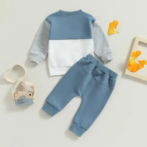 Vista 7 de FYBITBO Conjunto de ropa de bebé niño para bebé, sudadera con camiseta y pantalones deportivos para primavera, otoño e invierno