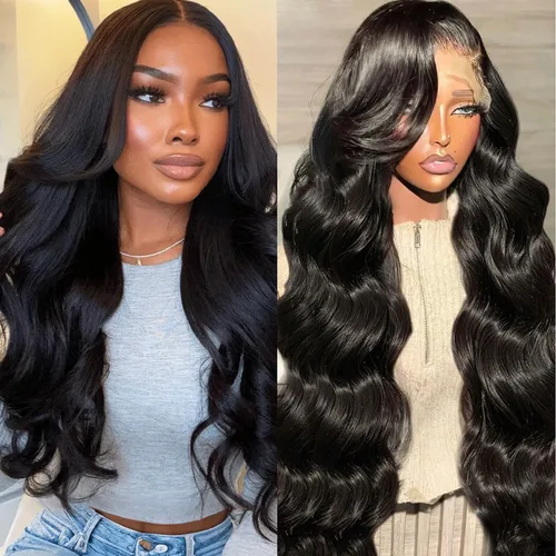 Vista 14 de Pelucas de Encaje Frontal de 24 Pulgadas de Cabello Humano para Mujeres Negras 13x4 Pelucas de Ondas Corporales Sin Pegamento de Cabello Humano