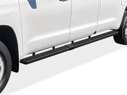 Vista 12 de Estribos iBoard para 2007-2017 Toyota Tundra Double Cab Pickup 4-Door, Negro Aluminio negro