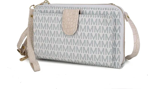 Vista 27 de MKF Collection Bolso cruzado para mujer, diseño de mensajero, cartera de mano