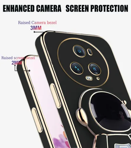 Vista 3 de Compatible con Honor Magic 5 Pro Funda con chapado creativo de astronauta de dibujos animados rosa, funda para teléfono Honor Magic 5 Pro, funda