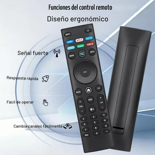 Vista 6 de Control remoto universal para Vizio Smart TV LED LCD HD 4K UHD HDR TV - No requiere configuración
