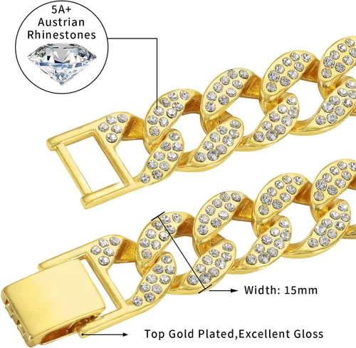 Vista 2 de Miami Cuban Link Chain Necklace 15mm
