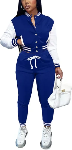 Vista 15 de Fooullaide - Chaqueta varsity para mujer con sudadera, conjunto de 2 piezas, sudadera con capucha, chaqueta de botones estilo letterman, conjunto