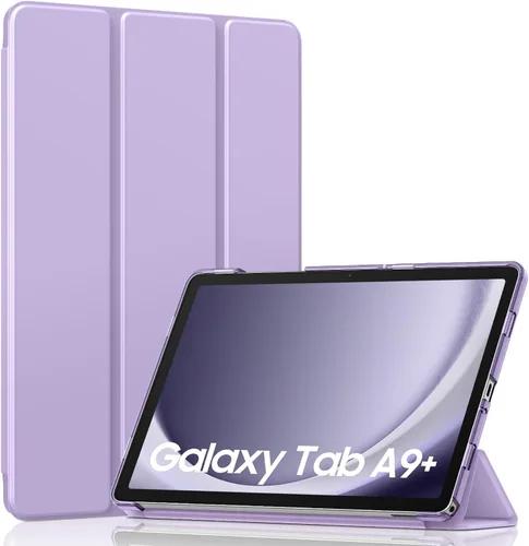 Vista 68 de MoKo para Galaxy Tab A9 Plus/A9+ Funda de 11 pulgadas 2023, funda de PC delgada con soporte y parte trasera translúcida para Galaxy Tab A9 Plus