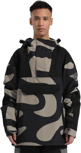 Vista 41 de GSOU SNOW Chaqueta de esquí para hombre, abrigo de nieve para snowboard, cálido, invierno, impermeable, con capucha