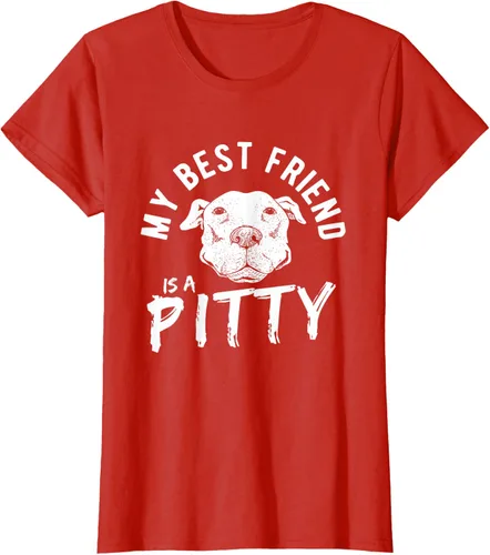Vista 83 de My Best Friend Is A Pitty Pitties Pitbull - Camiseta Negro