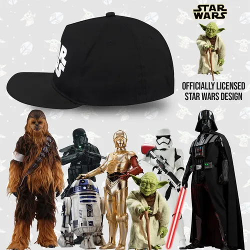 Vista 3 de Star Wars - Gorra de béisbol con logotipo bordado clásico, para niños y jóvenes