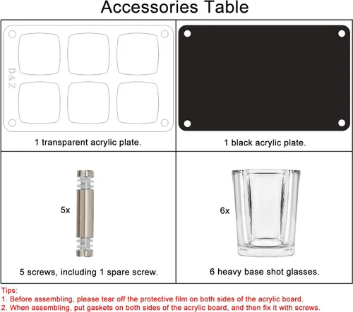 Vista 6 de D&Z Juego de vasos de chupito con bandeja de chupito, vasos de chupito de 2 onzas divertidos para whisky/vodka/cóctel, regalo de 21 cumpleaños