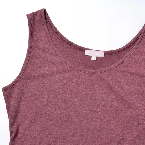 Vista 3 de Camisetas sin mangas de maternidad para mujer, fruncidas, sin mangas, básicas, camisa de maternidad, chaleco de embarazo