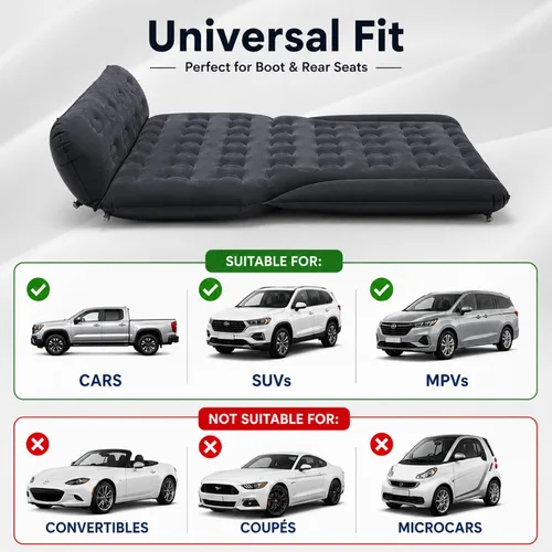 Vista 5 de Cama inflable para colchón de aire SUV, cama de campamento de viaje de doble cara (gris)