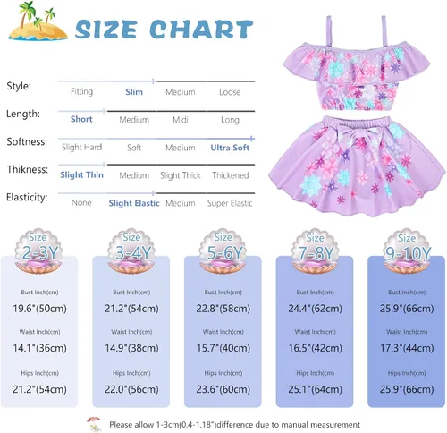 Vista 7 de AmzManch Girls Encanto 2 Pieces Swimsuit Mirabel Bikini Isabela Tankini Madrigal Family Adventure Swimwear Beach Bathing Suit