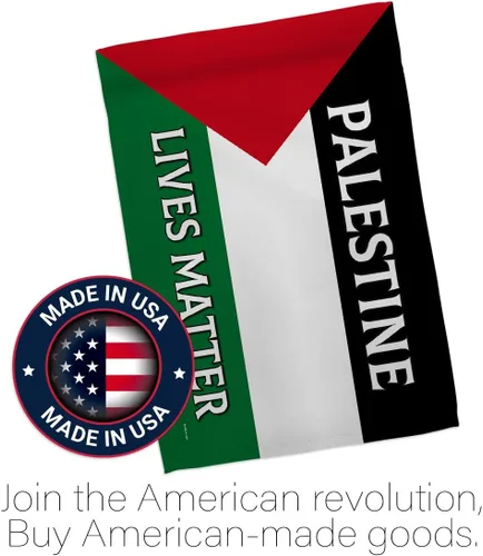 Vista 5 de Palestine Lives Matter - Bandera de apoyo con decoración palestina para colgar en la pared del hogar, tapiz de jardín para puerta, jardín