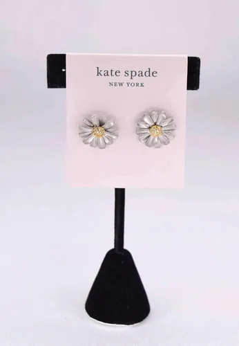 Vista 2 de Kate Spade New York Into The Bloom - Aretes de plata con tachuelas, talla única, multicolor, Plata, Circonia cúbica