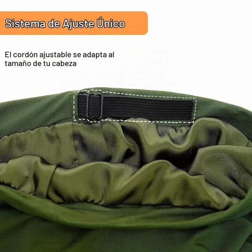 Vista 5 de Gorro de Dormir con Forro de Satén de Seda - Ajustable que se Mantiene Toda la Noche, Cobertura Envolvente para el Cabello, Gorro Holgado