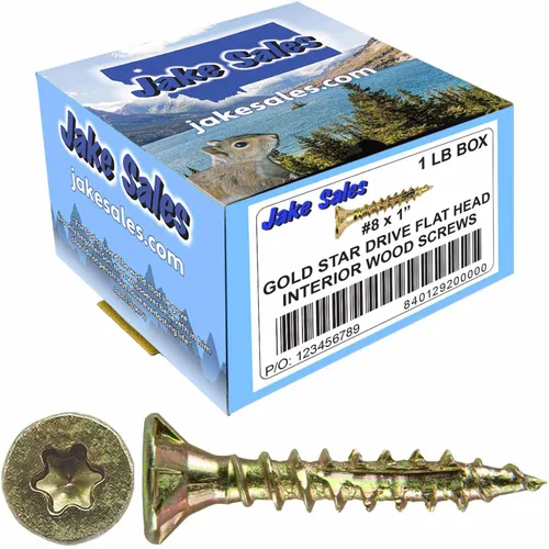Vista 66 de 8 x 1 revestimiento exterior recubierto de bronce, tornillo de madera multiusos compatible con ACQ, cabeza plana Torx/Star Drive de 1 libra, 288