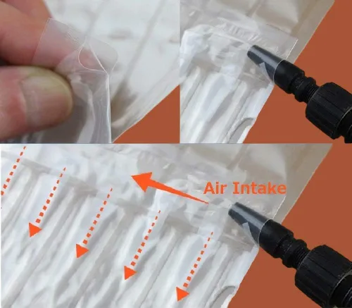 Vista 7 de Paquete de 50 bolsas protectoras inflables para laptop con bomba manual. Apto para portátiles de 14 pulgadas, protección contra caídas de 360