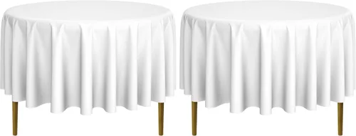 Vista 33 de Lann's Linens - Mantel redondo premium de 70 pulgadas para bodas/banquetes/restaurantes - Mantel de tela de poliéster - Azul bebé
