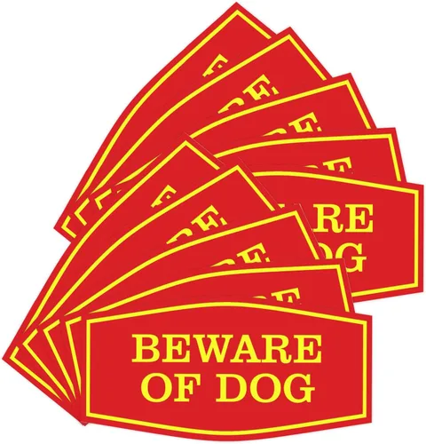 Vista 44 de All Quality Fancy Beware of Dog Letrero Material duradero Señales de seguridad para el hogar Fácil de instalar (negro/oro), mediano, 1 paquete