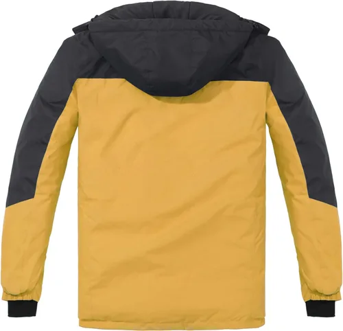Vista 3 de Spmor Chaqueta de esquí impermeable con capucha para hombre, abrigo de snowboard para invierno, resistente al viento, para la nieve