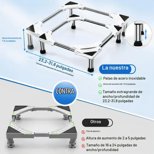 Vista 2 de SEISSO Mini soporte para refrigerador de altura ajustable de 7 a 8.2