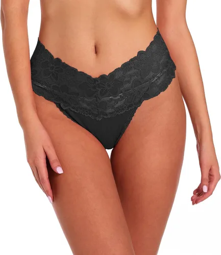 Vista 2 de Xlndsoea Bragas retro de cintura alta para mujer, sin costuras, ropa interior de algodón de encaje de talla grande