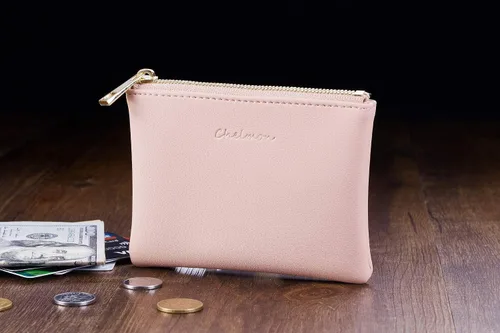 Vista 5 de Chelmon - Monedero de piel auténtica con zíper para hombre y mujer