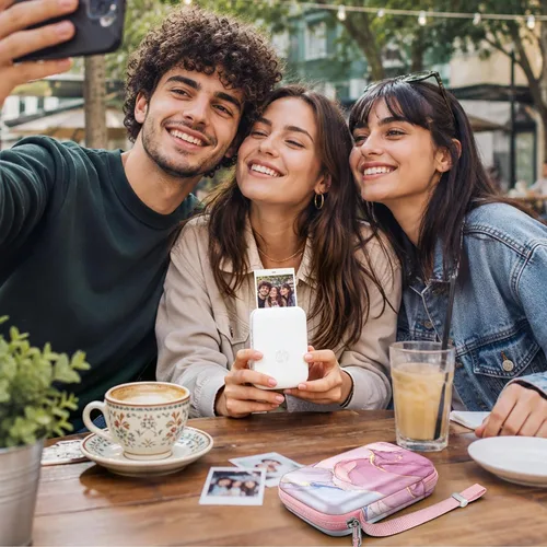 Vista 4 de FINTIE Funda para impresora HP Sprocket Select/Sprocket Plus Smartphone Dreamy Marble