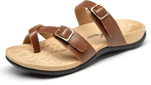 Vista 7 de Athlefit Sandalias ortopédicas para mujer con soporte de arco ajustable y cómodas para caminar