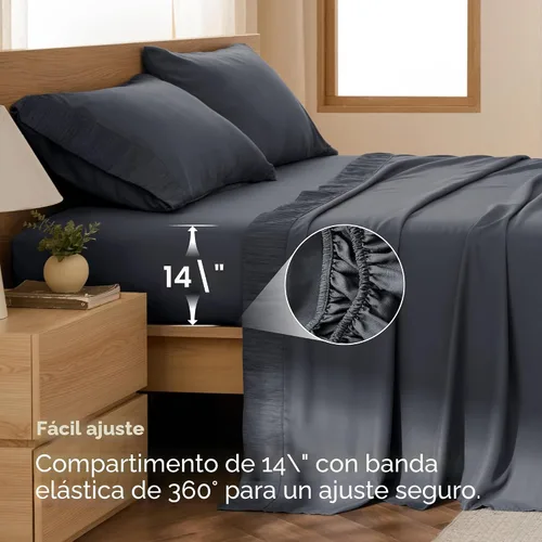 Vista 4 de Bedsure Juego de sábanas para cama individual - 3 piezas de sábanas suaves para cama individual - Transpirables y refrescantes - Calidad hotelera