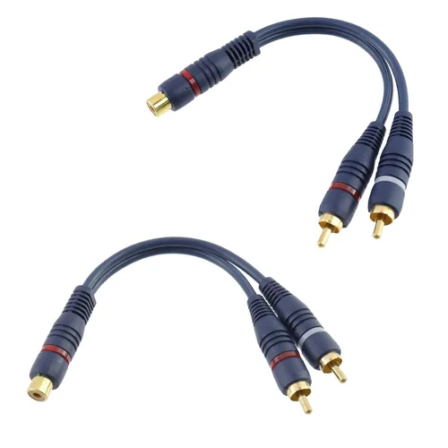 Vista 5 de Antrader 7.87 pulgadas 1 hembra a 2 macho RCA Y cable divisor para audio