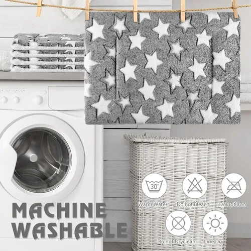 Vista 6 de Haull - Juego de ropa de cama impermeable de conejillo de indias, suave para perro y gato, tapete de felpa para jaula de animales pequeños, conejo