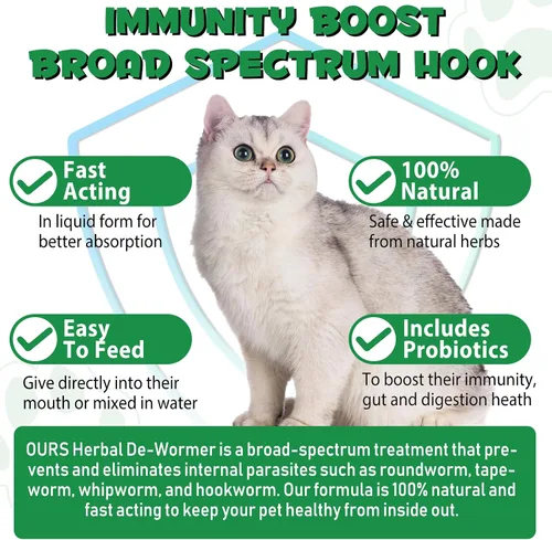 Vista 3 de Formulado específicamente para gatos, tratamiento natural de amplio espectro con probióticos, limpieza de hierbas, apoyo digestivo para todas las 1