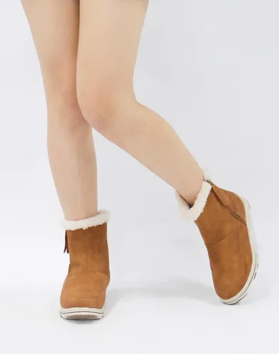 Vista 5 de Vepose Botines de nieve para mujer, impermeables, cortavientos, cálidos, para invierno