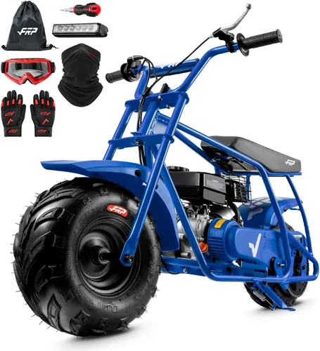 Vista 27 de FRP GMB100 Plus Gas Mini Bike 99cc 4 tiempos todoterreno Faro y polaina Negro