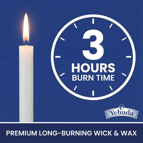 Vista 6 de Yehuda Velas Sabáticas Blancas de 3 Horas, 72