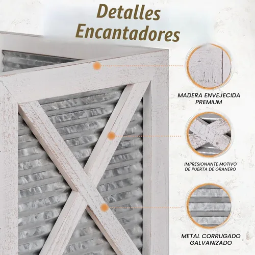 Vista 3 de Autumn Alley Juego de 2 macetas de porche delantero de granja con maceta de metal corrugado galvanizado para exteriores/interiores, macetas