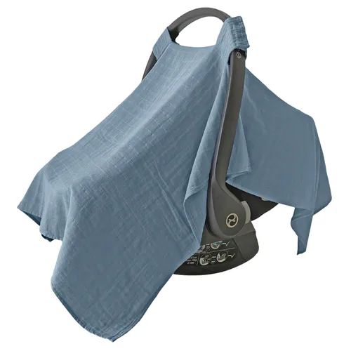 Vista 13 de MOZAH Funda de asiento de coche para bebé, hojas beige, 100% muselina orgánica, suave, transpirable y ligera, esencial para asiento de automóvil