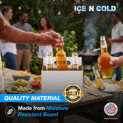 Vista 9 de ICE N COLD - Portabuladores de cartón (6 unidades, blanco, 12 unidades)