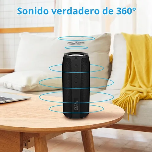 Vista 2 de Altavoz Bluetooth, altavoces Bluetooth MusiBaby M88, altavoz inalámbrico, altavoces Bluetooth inalámbricos, doble emparejamiento, Bluetooth 5.0