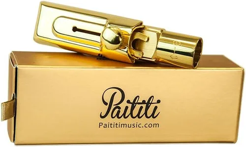 Vista 3 de Paititi Boquilla profesional para saxofón alto, metálica, chapada en oro, número 5