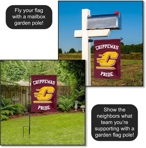 Vista 4 de Bandera de jardín de campo con texto en inglés «This is Chippewas de Central Michigan»