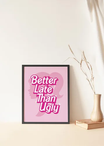 Vista 5 de ORANGE GROVE PRINT SHOP Decoración de habitación rosa estética, decoración de baño rosa, decoración de baño rosa Better late than ugly Funky Wall